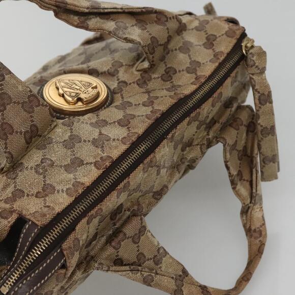 GUCCI GG Crystal Hand Bag Coated Canvas Beige Gold - Picture 6 of 12